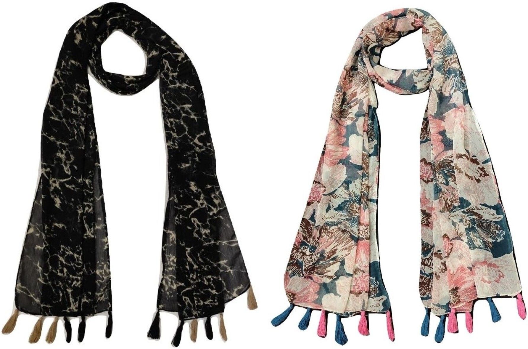 msfashion Printed Chiffon Women Multicolor Scarf, Stole, Fancy Scarf-picture-23