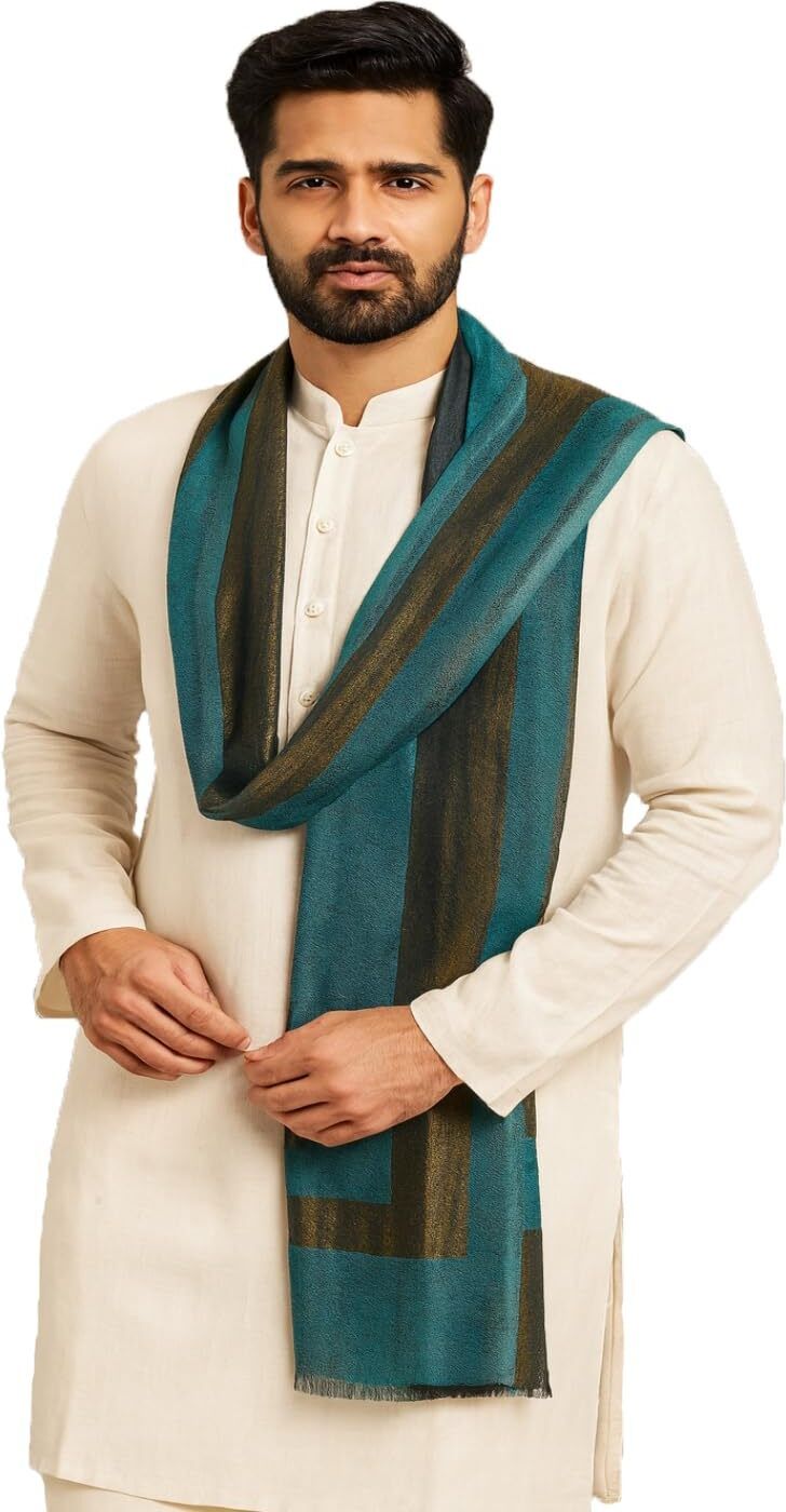 muffly Solid Wool Blend Men Blue Stole-picture-20