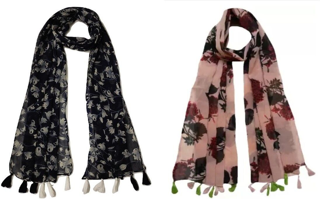 mss fashion Printed Chiffon Women Multicolor Scarf, Stole, Fancy Scarf-picture-14
