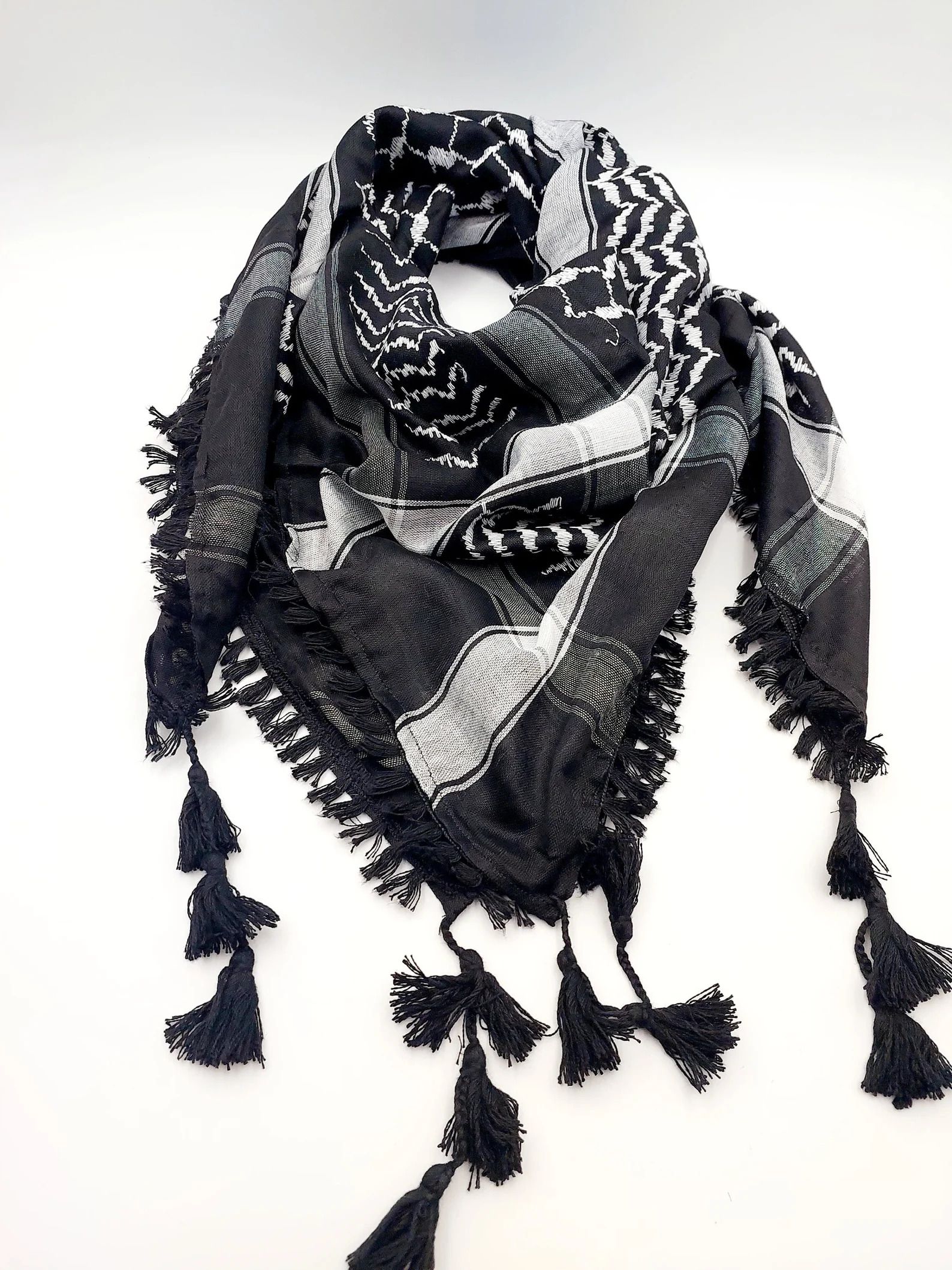 namal Checkered Cotton Blend Men Black, White Fancy Scarf, Scarf, Bluetooth Scarf, Stole-picture-30