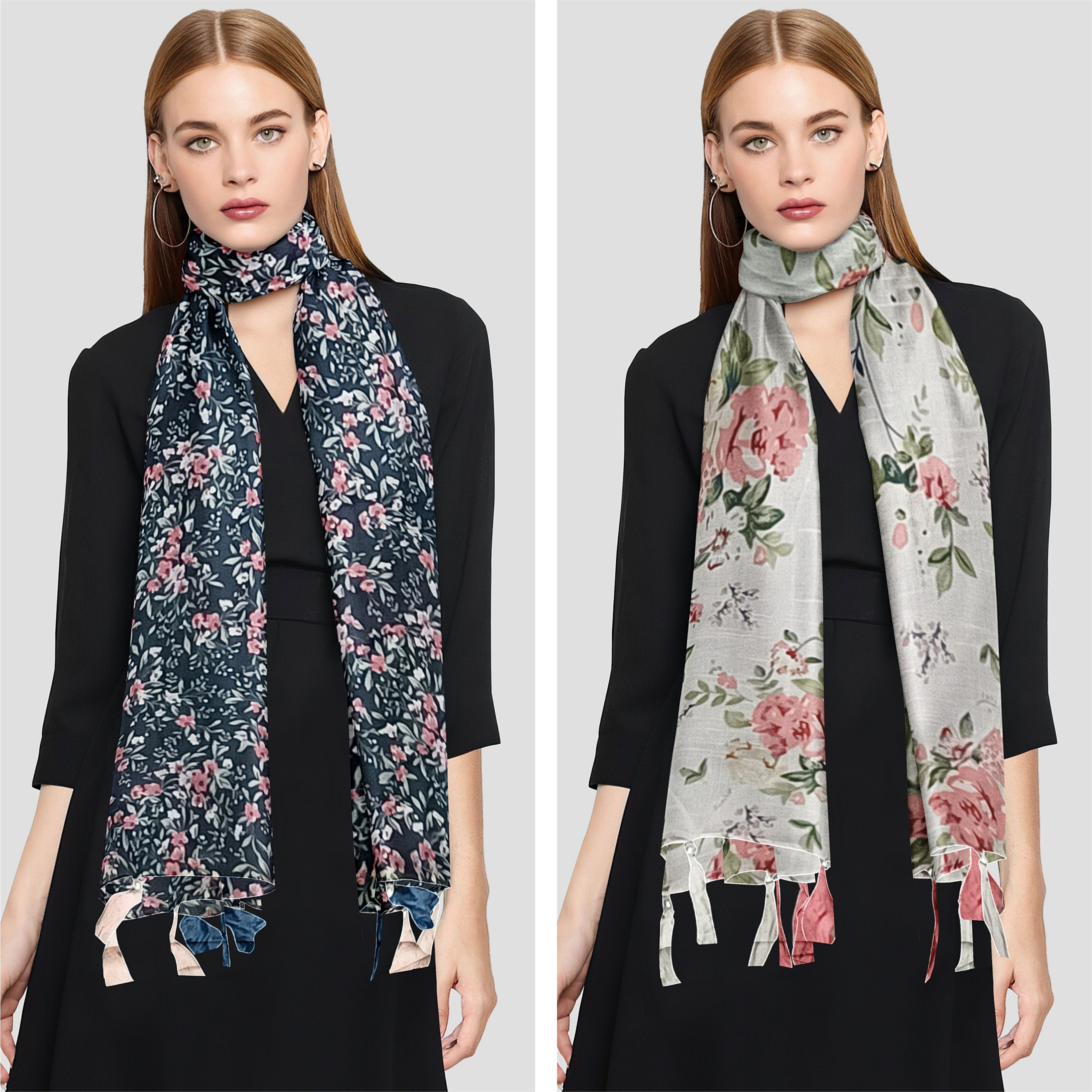 poshampaa Printed Chiffon Women Multicolor Scarf, Stole, Fancy Scarf-picture-48