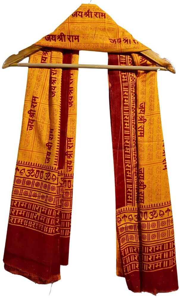 fabricium Printed, Self Design Cotton Blend Men Yellow Scarf, Stole-picture-14