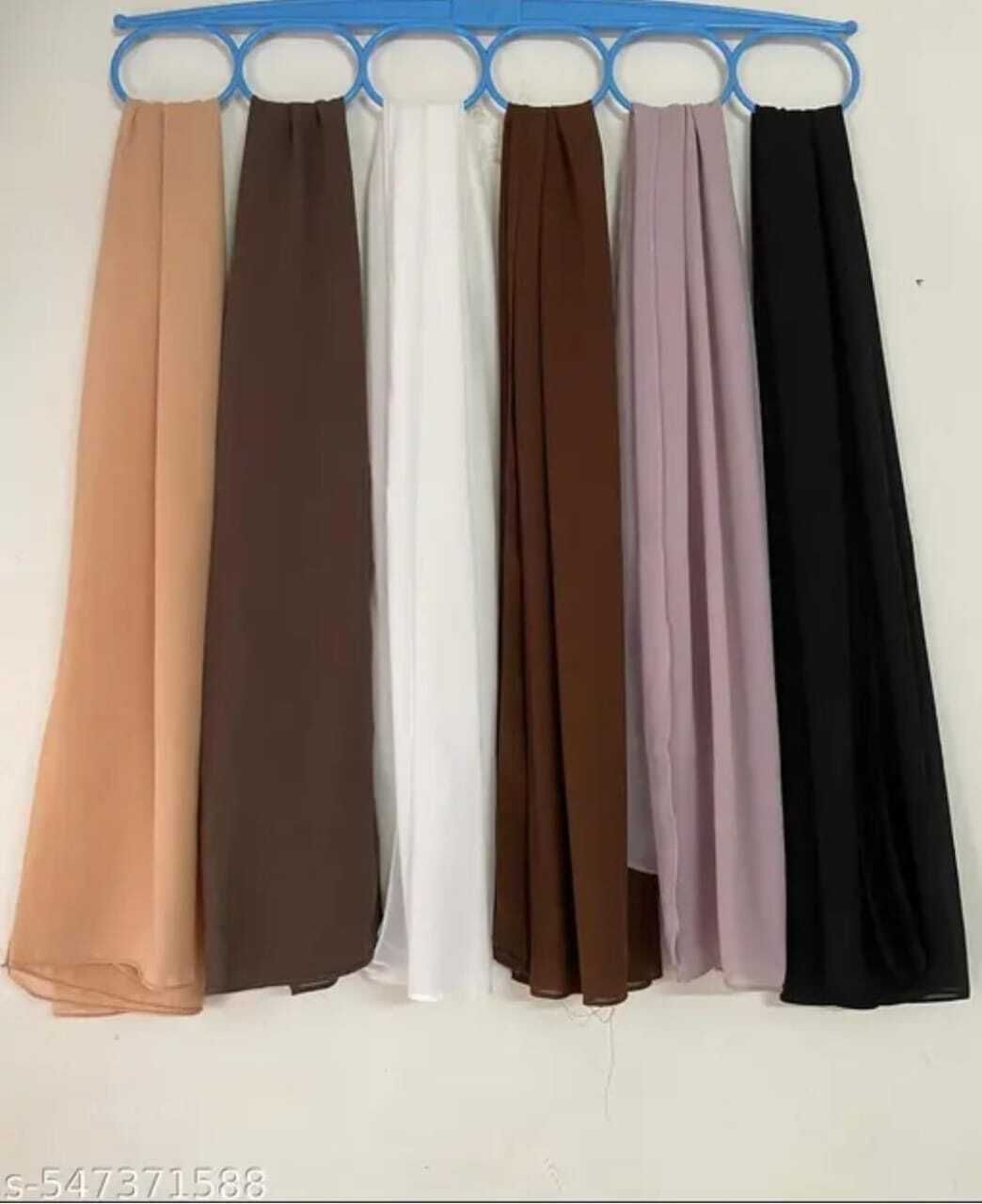 hijab Solid Georgette Women Multicolor Fancy Scarf-picture-10