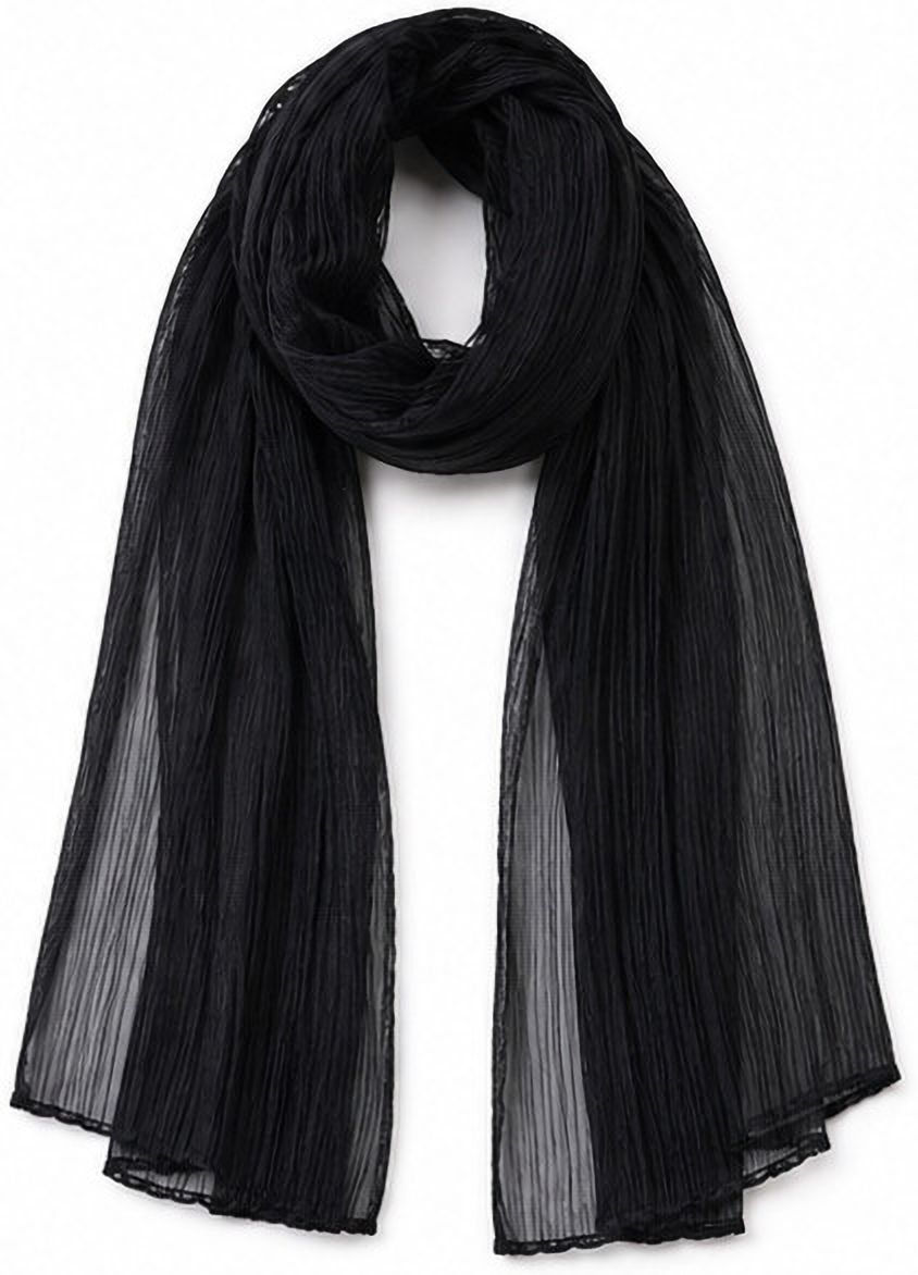 skms fashions Solid Chiffon Women Black Stole-picture-40