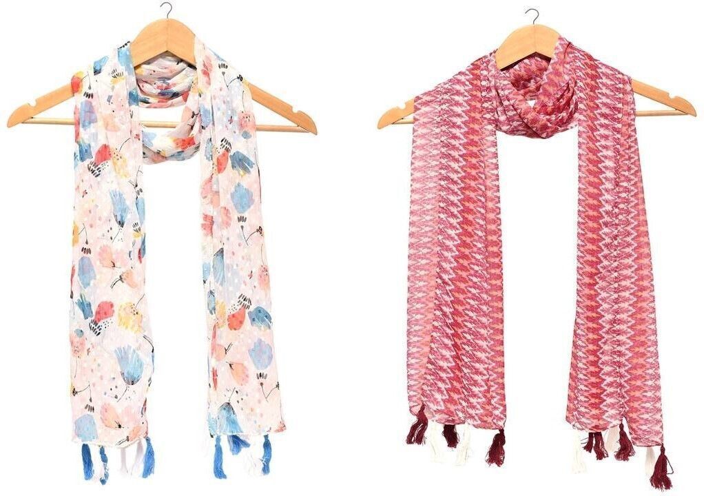 Printed Chiffon Women Multicolor Scarf, Stole, Fancy Scarf-image-19
