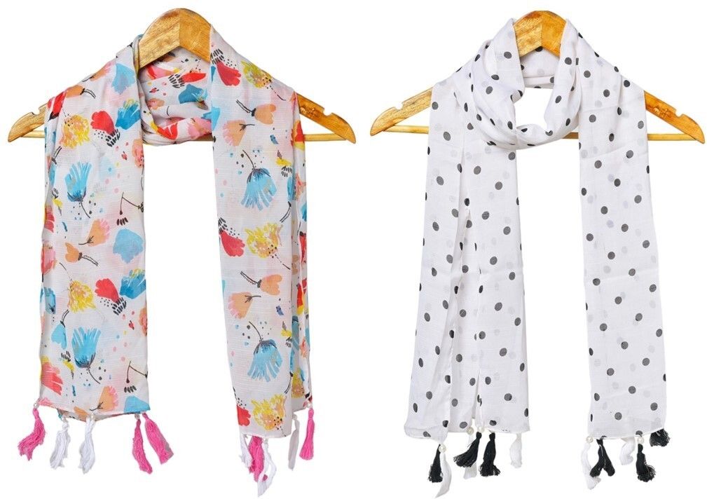 mss fashion Printed Chiffon Women Multicolor Stole, Scarf, Fancy Scarf-picture-38