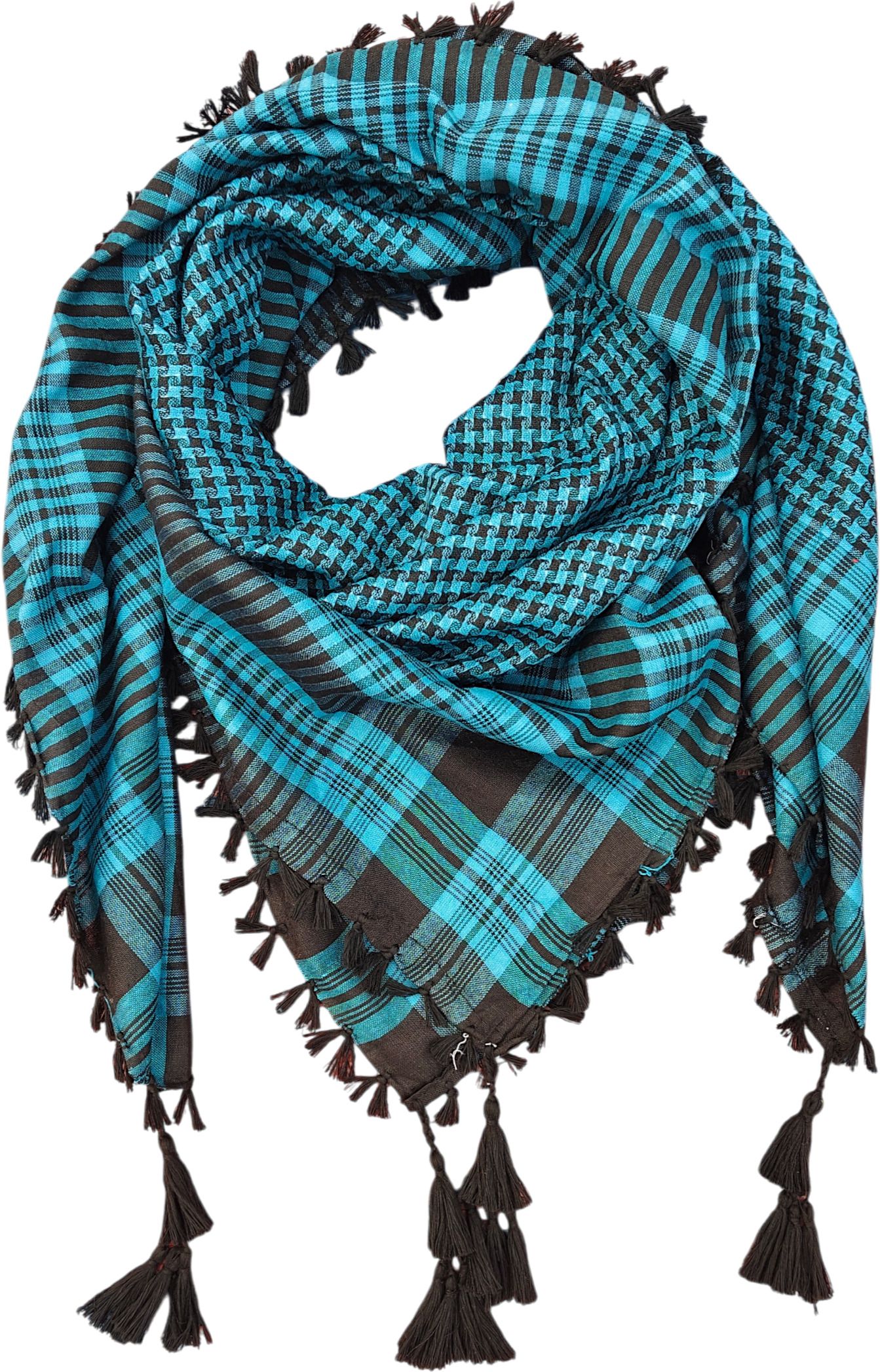 Woven Cotton Blend Men White, Black Scarf