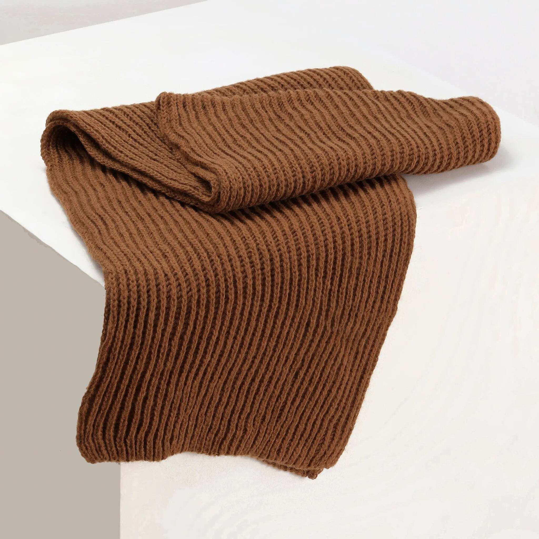 salty alpha Printed Cotton Blend Men Brown Scarf-picture-38