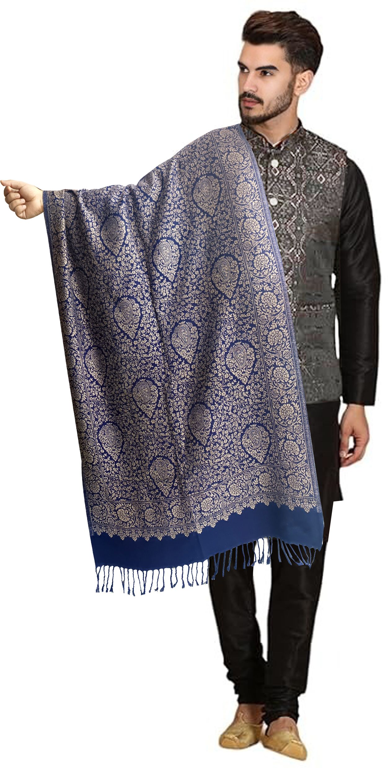 Ramnaya Wool Paisley Men Shawl-picture-16