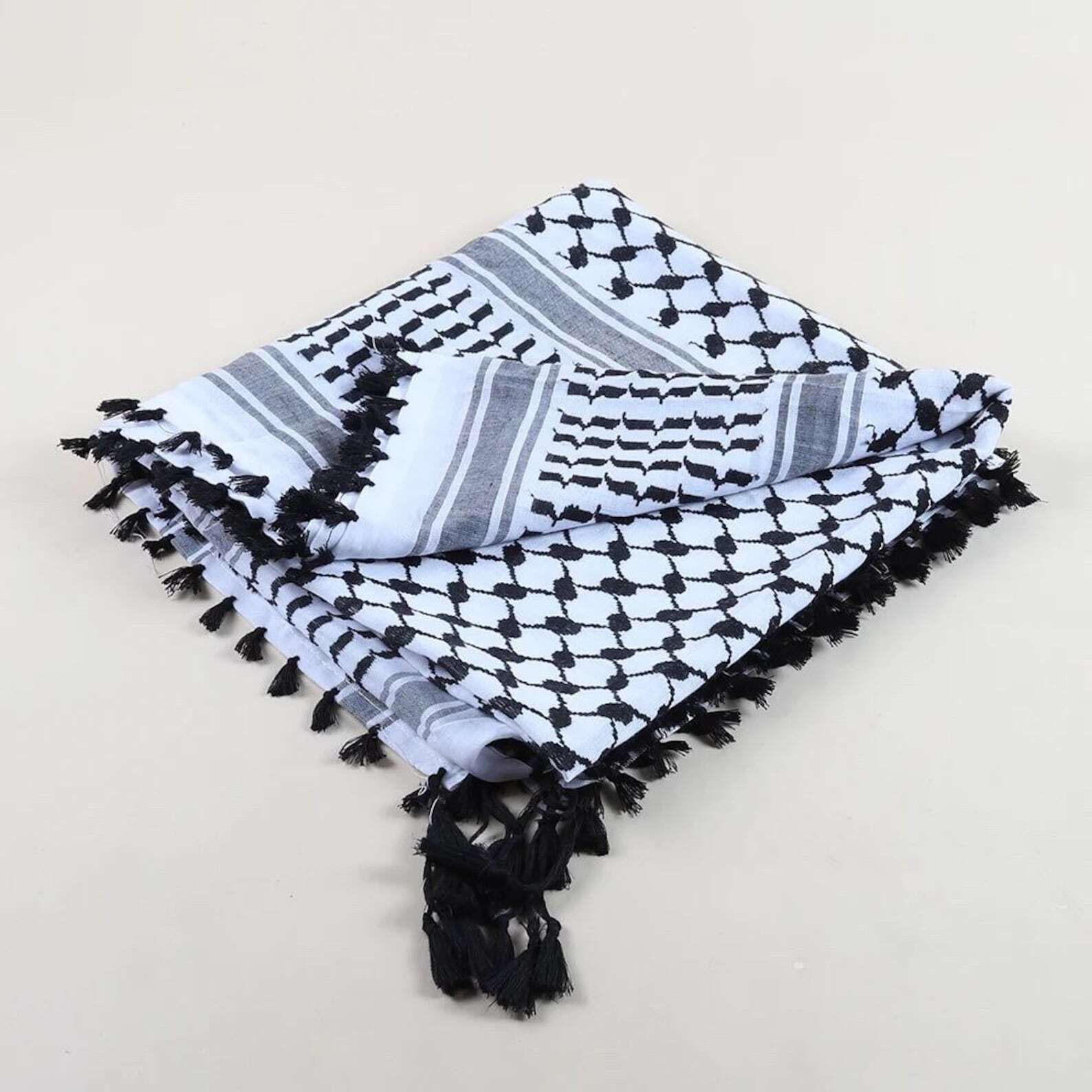 Checkered Cotton Blend Men Black, White Fancy Scarf, Scarf, Bluetooth Scarf, Stole