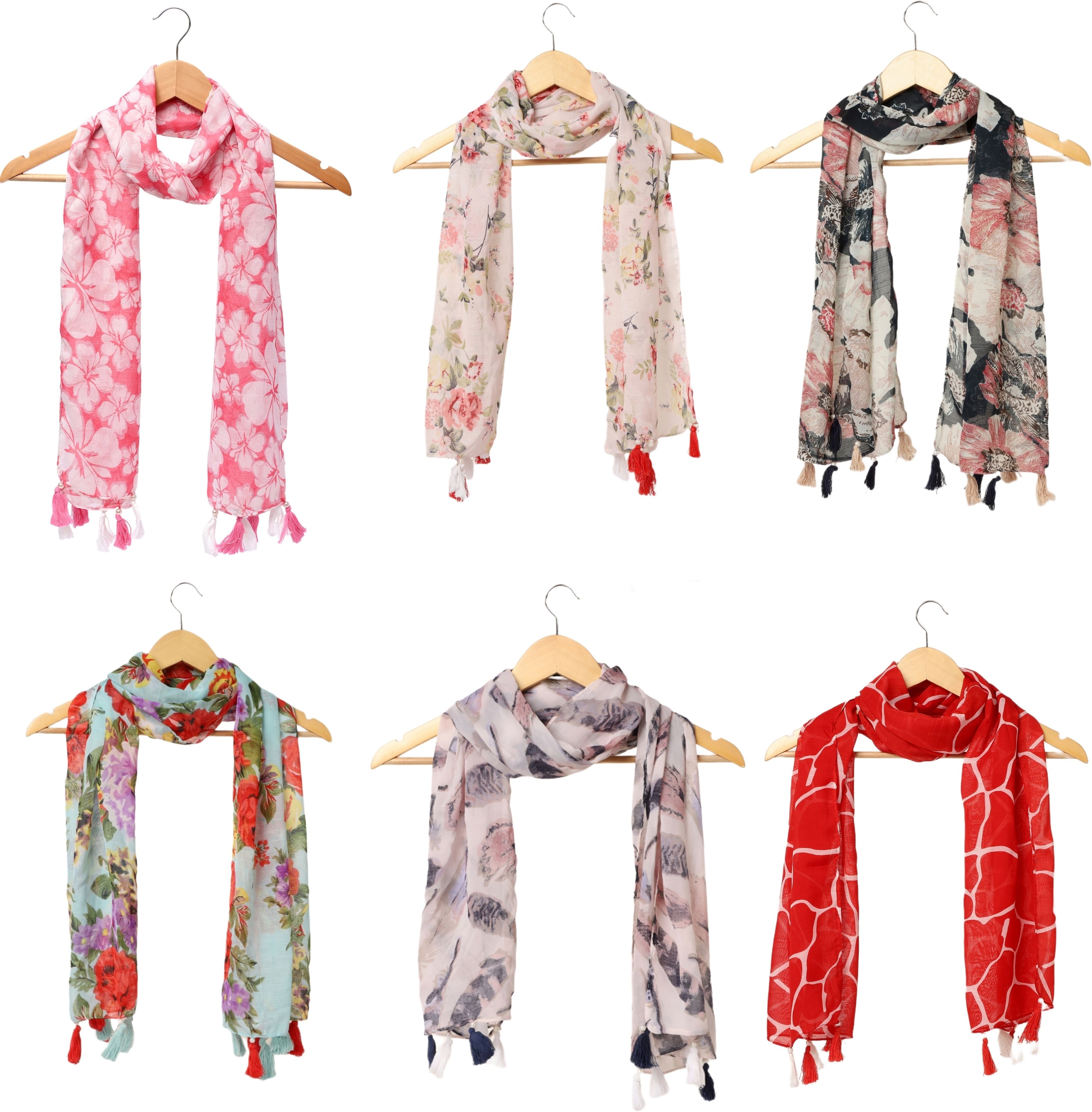 riddle needle Floral Print Chiffon Women Multicolor Scarf, Fancy Scarf, Stole-picture-25