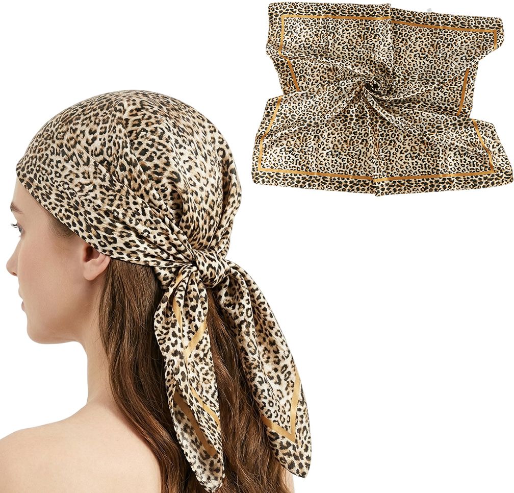 gustave Animal Print Satin Blend Women Brown Scarf-picture-22