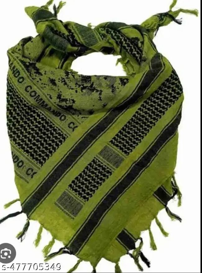Printed Cotton Blend Men Green Scarf-image-36