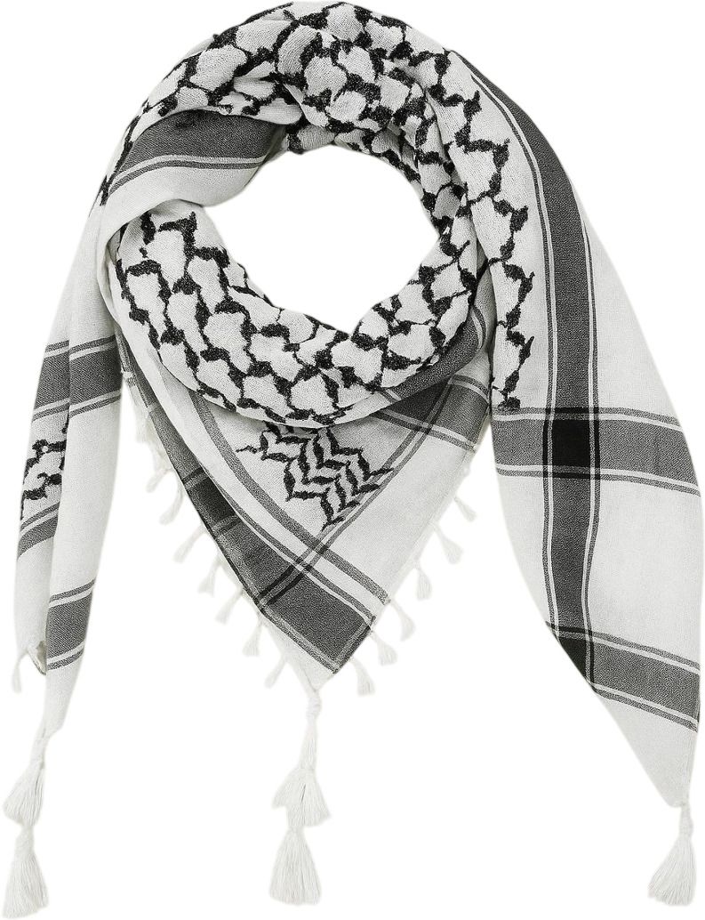 Checkered Cotton Blend Men Black, White Fancy Scarf, Scarf, Bluetooth Scarf, Stole