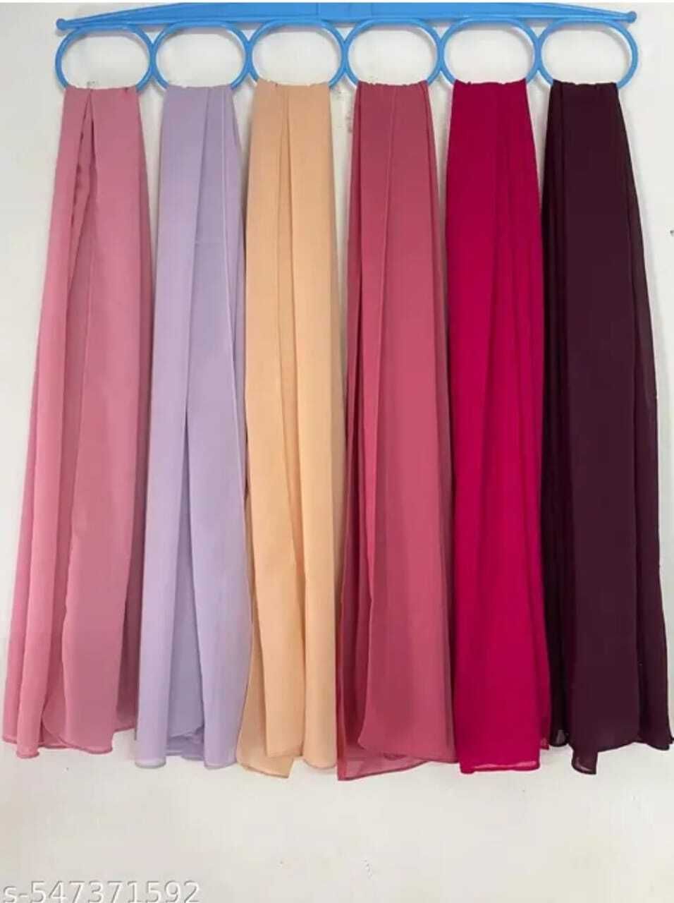 hijab Solid Georgette Women Multicolor Fancy Scarf-picture-12
