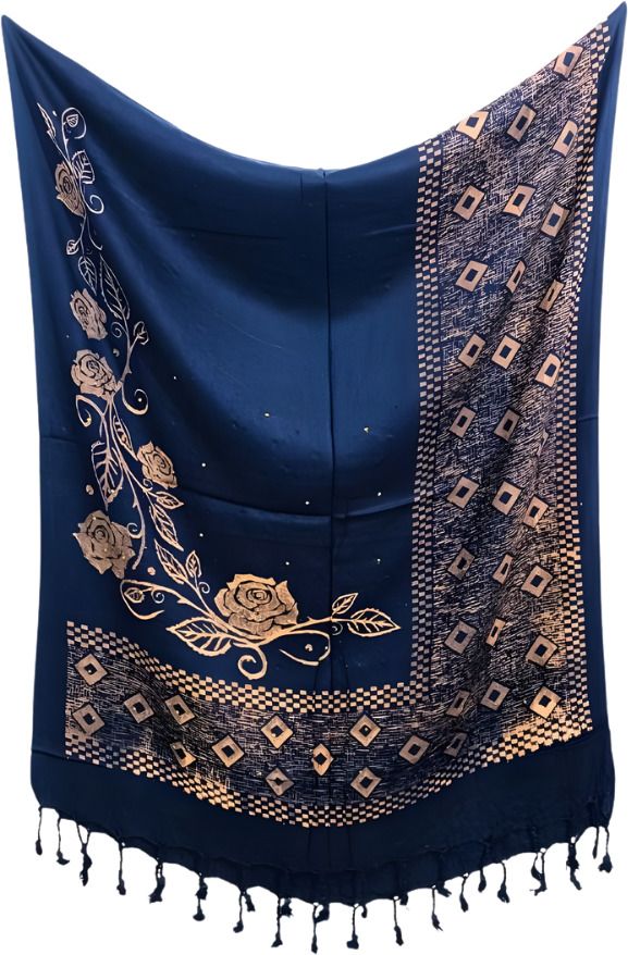 Printed Rayon Women Blue Fancy Scarf, Scarf, Stole