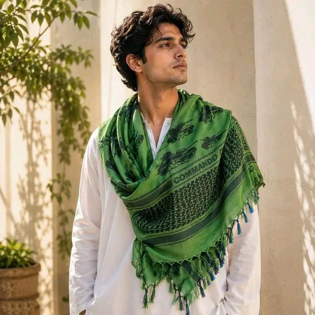 Woven, Self Design, Solid Cotton Blend Men Dark Green Scarf, Stole, Faux Turtleneck Neck Cover-image-25