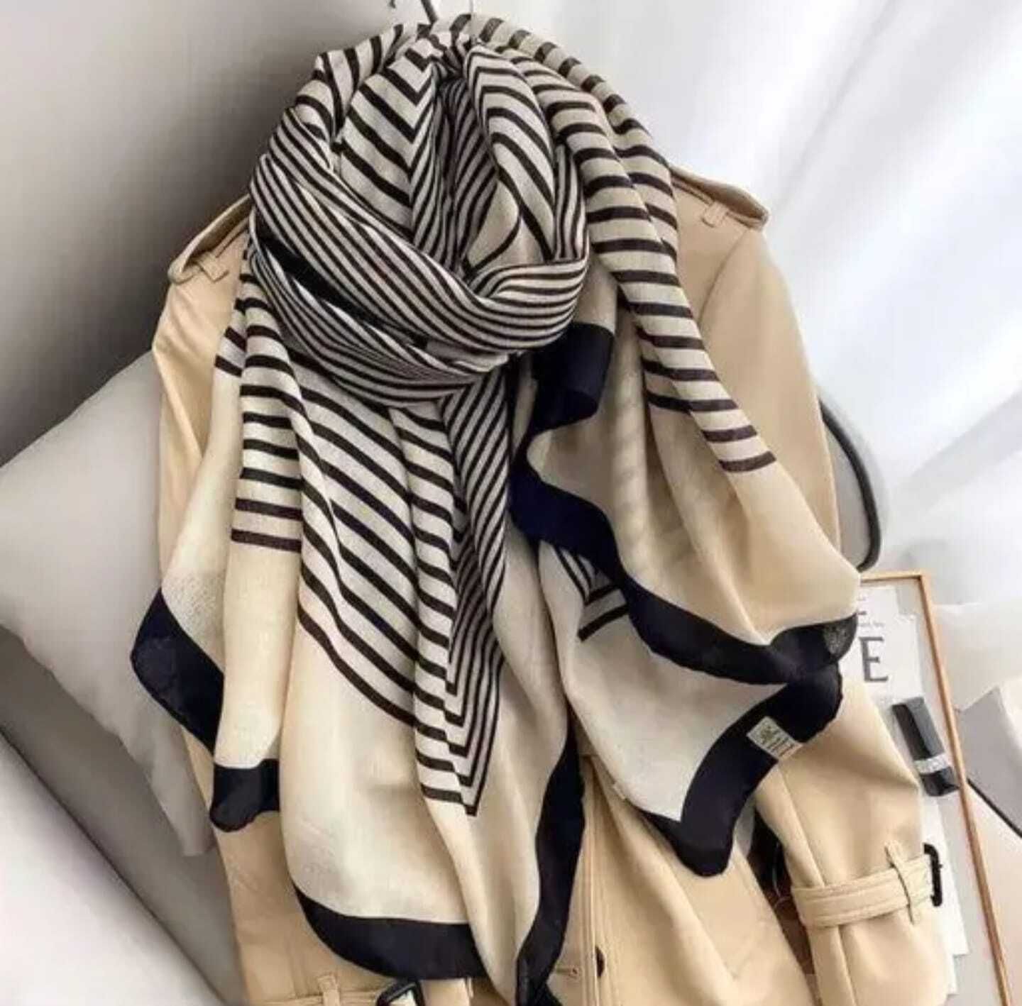 zahidandsons Solid Viscose Women Beige Scarf, Stole, Faux Turtleneck Neck Cover, Fancy Scarf-picture-17