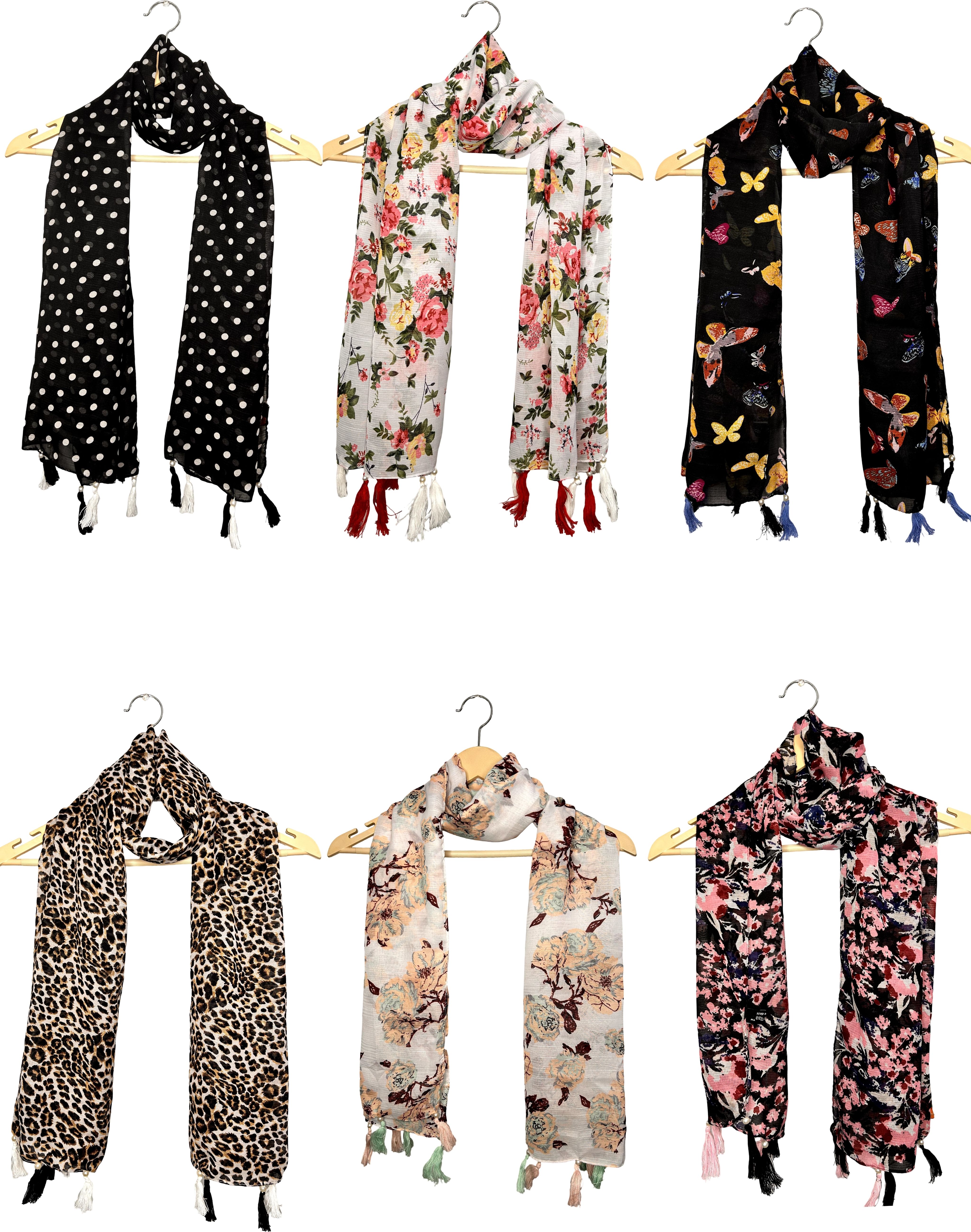 Printed Chiffon Women Multicolor Stole, Scarf, Fancy Scarf-image-49