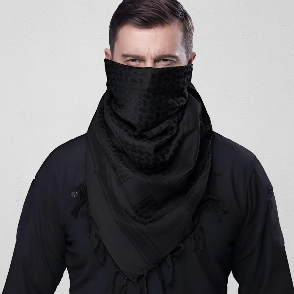 Checkered Cotton Blend Men Black Fancy Scarf, Scarf, Bluetooth Scarf, Stole