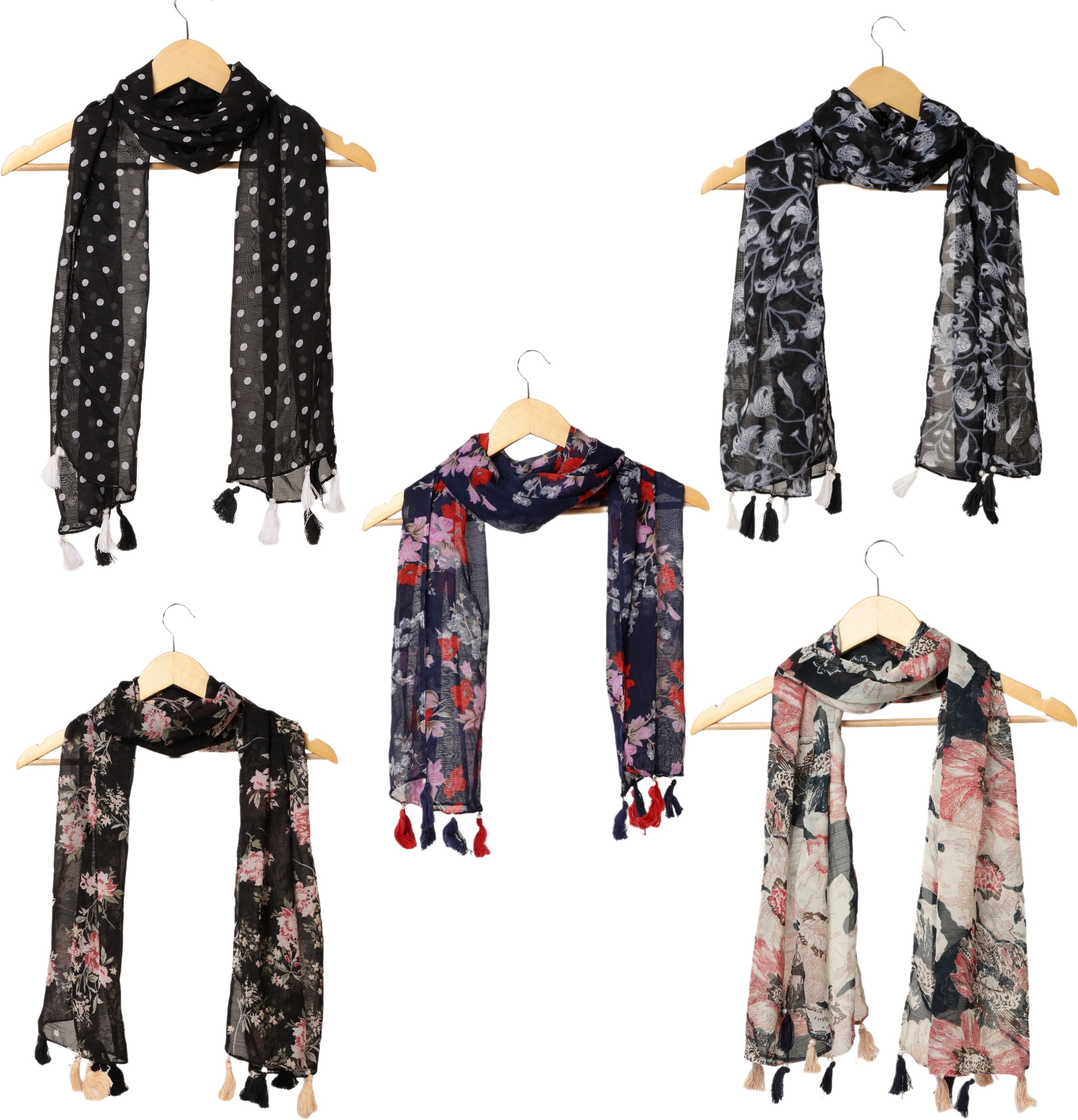 riddle needle Printed Chiffon Women Multicolor Fancy Scarf-picture-43