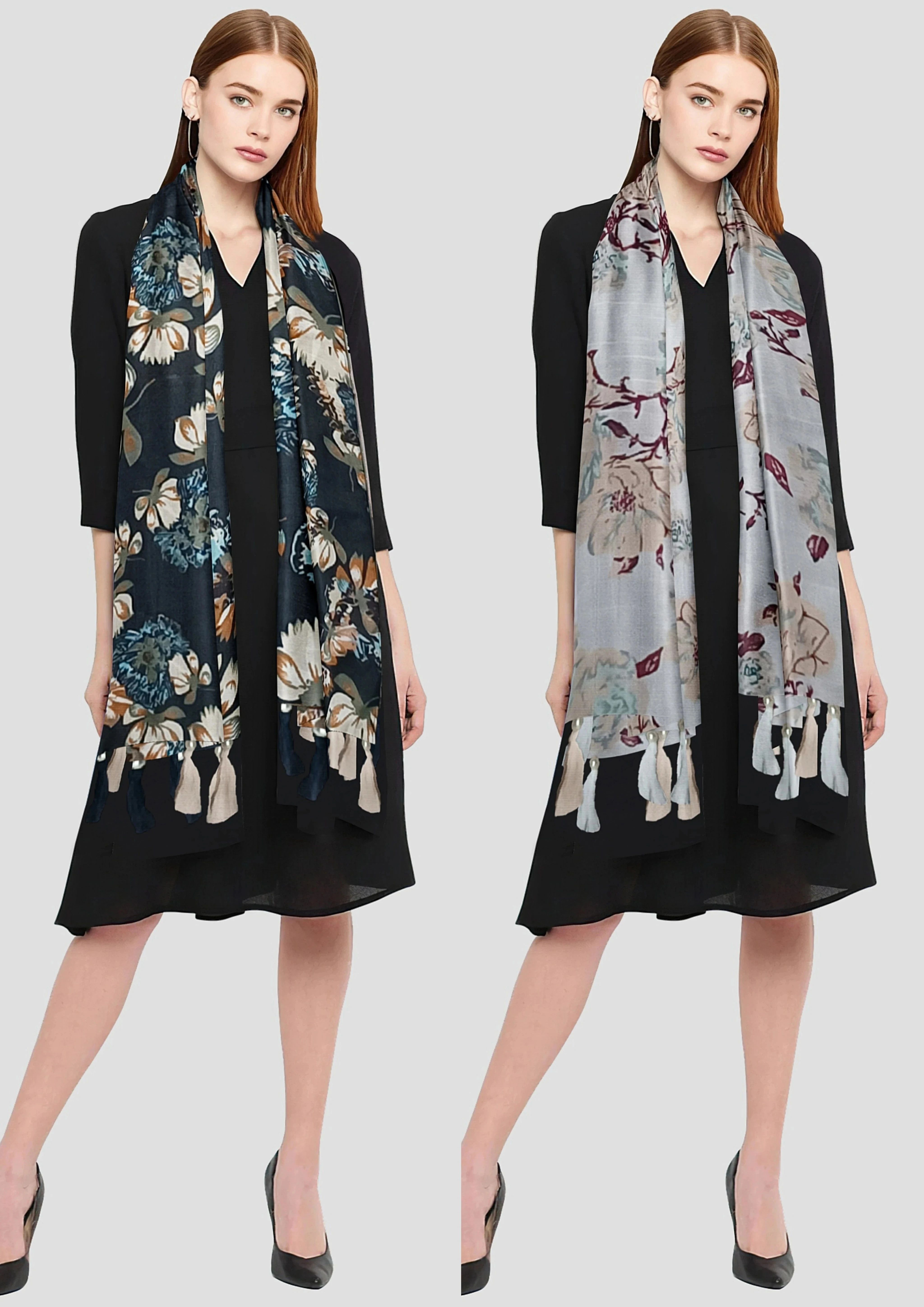 poshampaa Printed Chiffon Women Multicolor Stole, Scarf, Fancy Scarf-picture-31