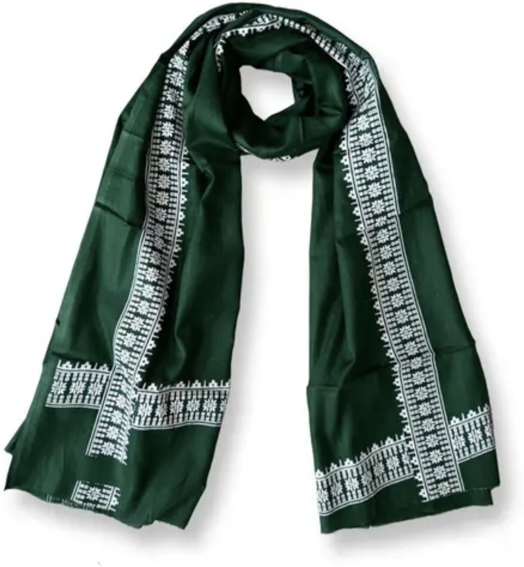 Printed Pure Cotton Men Green Scarf, Bluetooth Scarf, Fancy Scarf, Stole-image-42