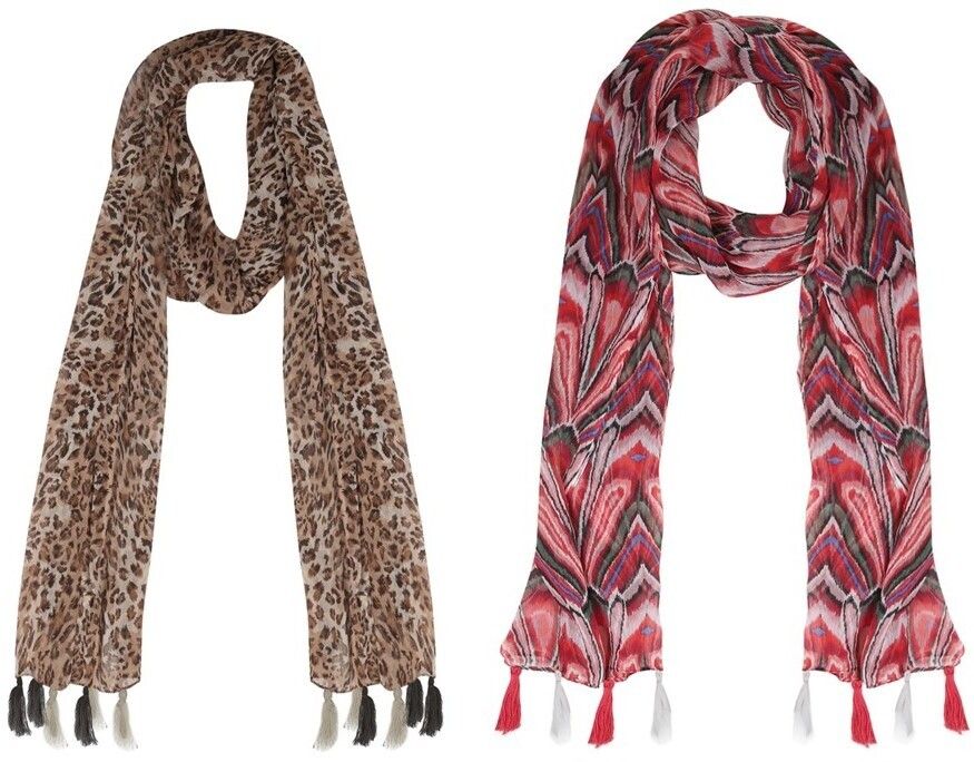 xmsfashion Printed Chiffon Women Multicolor Scarf, Stole, Fancy Scarf-picture-11