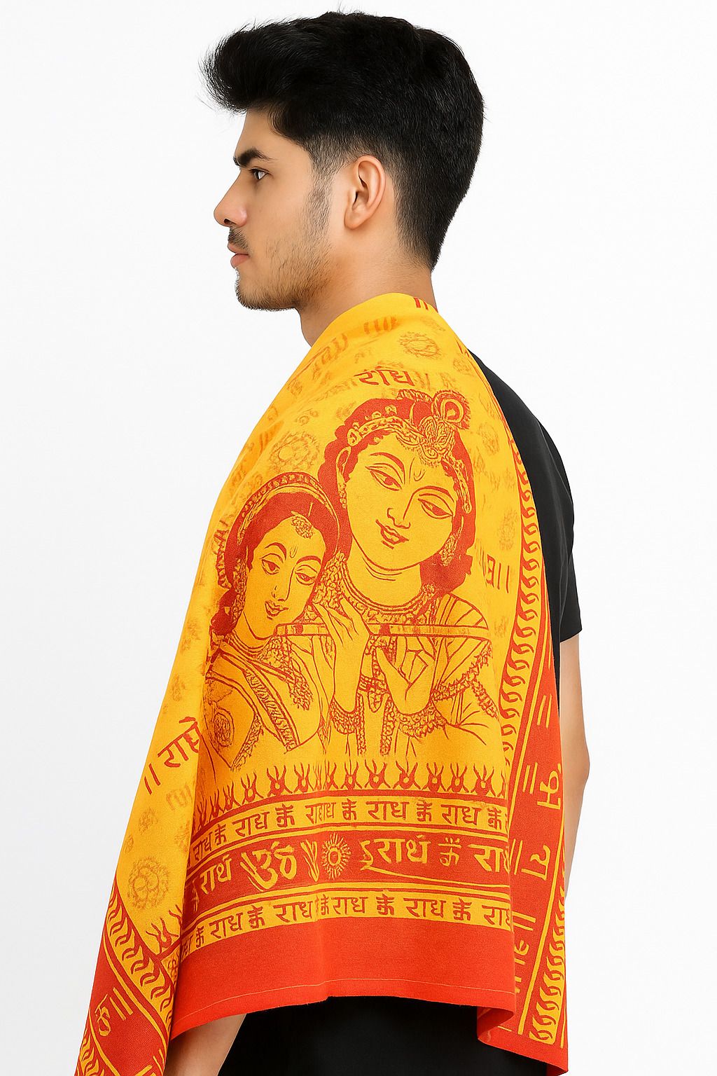 Printed Pure Cotton Men Orange Scarf-image-19