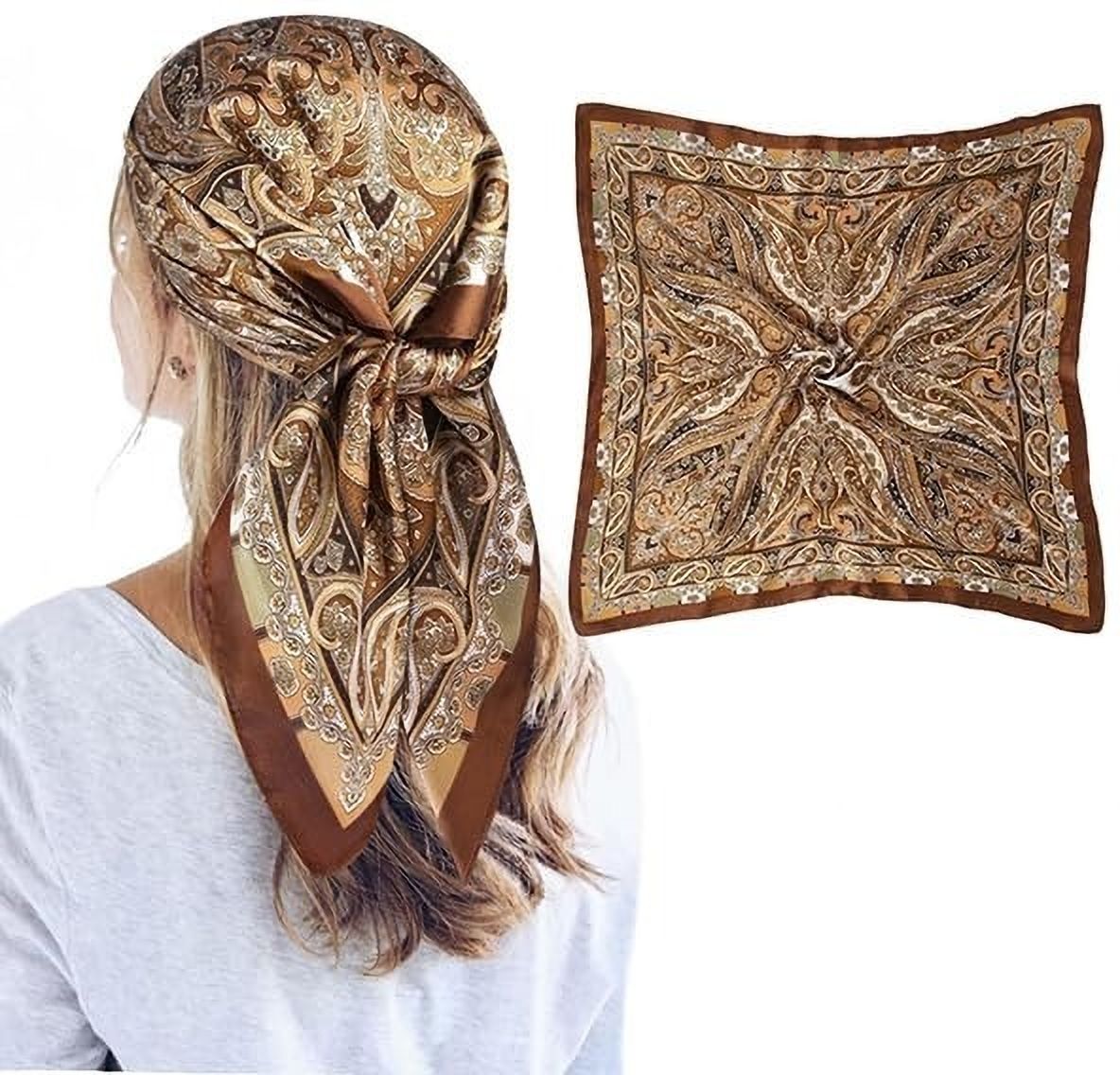 nk textiles Printed Satin Blend Women Beige Fancy Scarf-picture-20