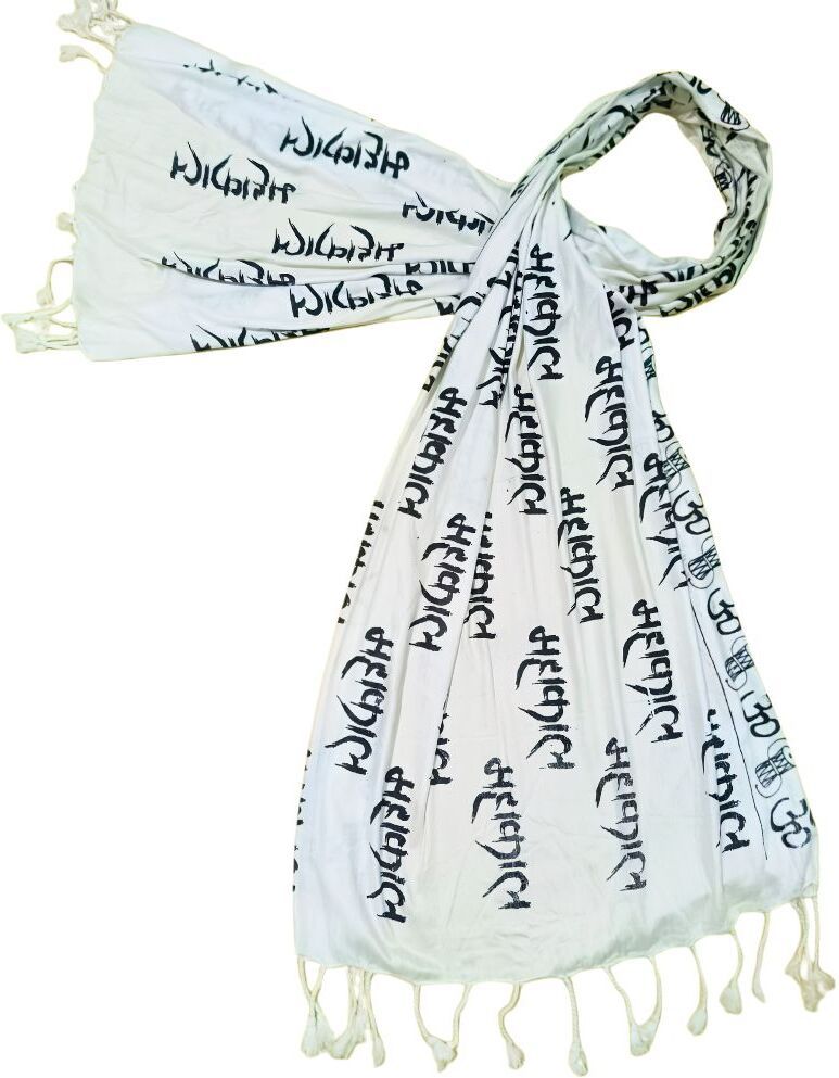 Printed, Self Design Rayon Men White Scarf-image-21