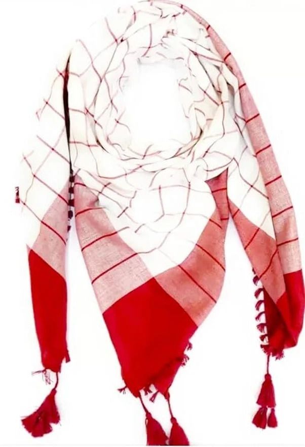 Printed Pure Cotton Men Red Fancy Scarf