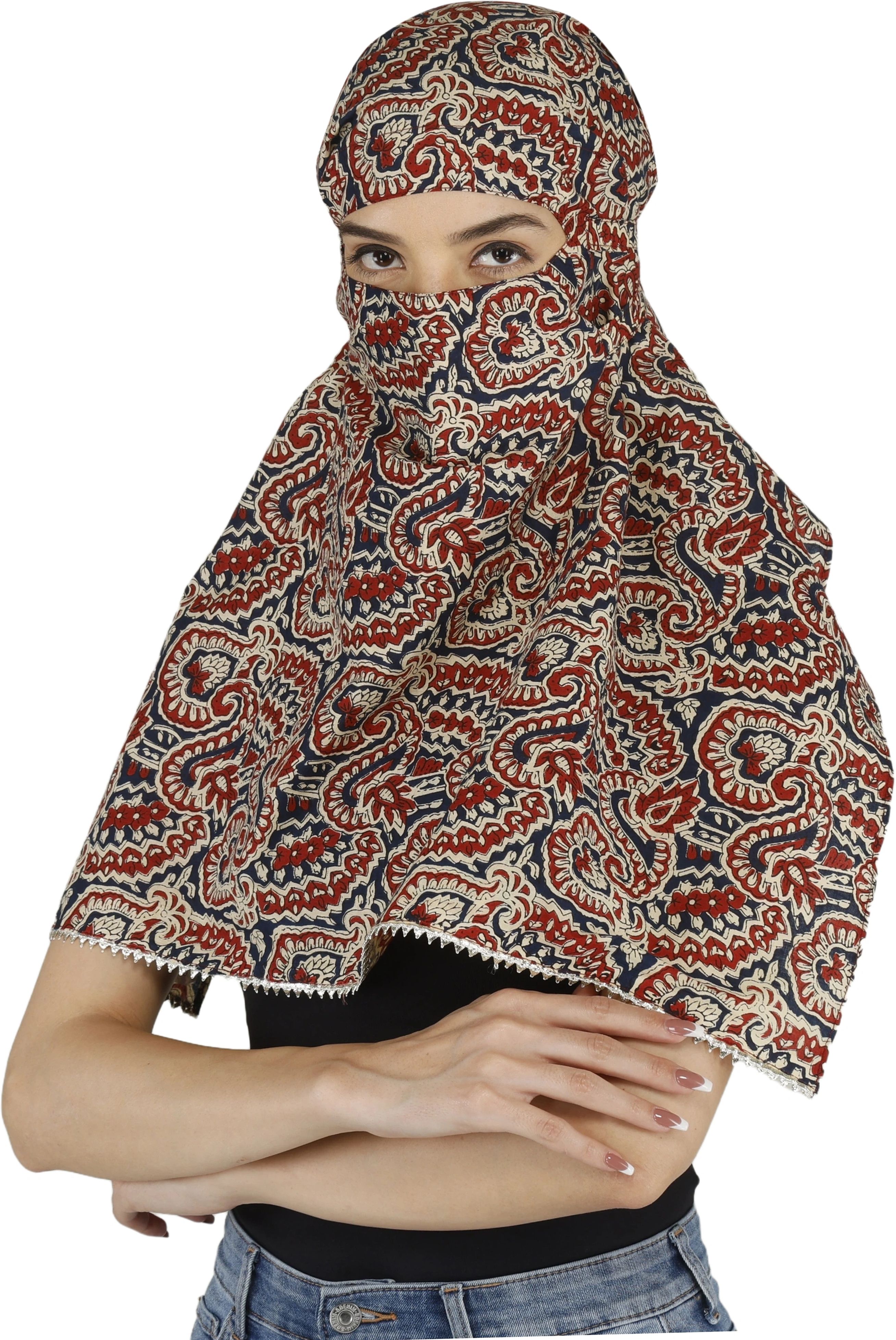 kaly india Geometric Print Pure Cotton Women Green Fancy Scarf-picture-10