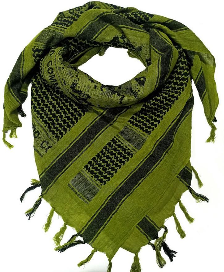 Woven Cotton Blend Men Green Scarf