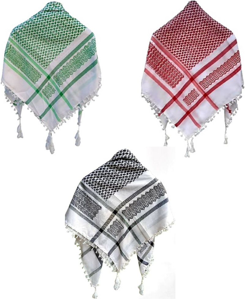 z r m store Embroidered Polycotton Men Red, Black, Green Fancy Scarf, Scarf, Stole-picture-46