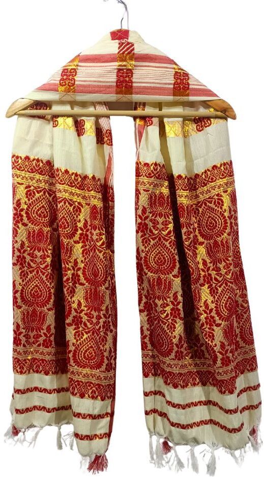 Self Design, Woven Polycotton Men Red, Beige Fancy Scarf, Scarf-image-41