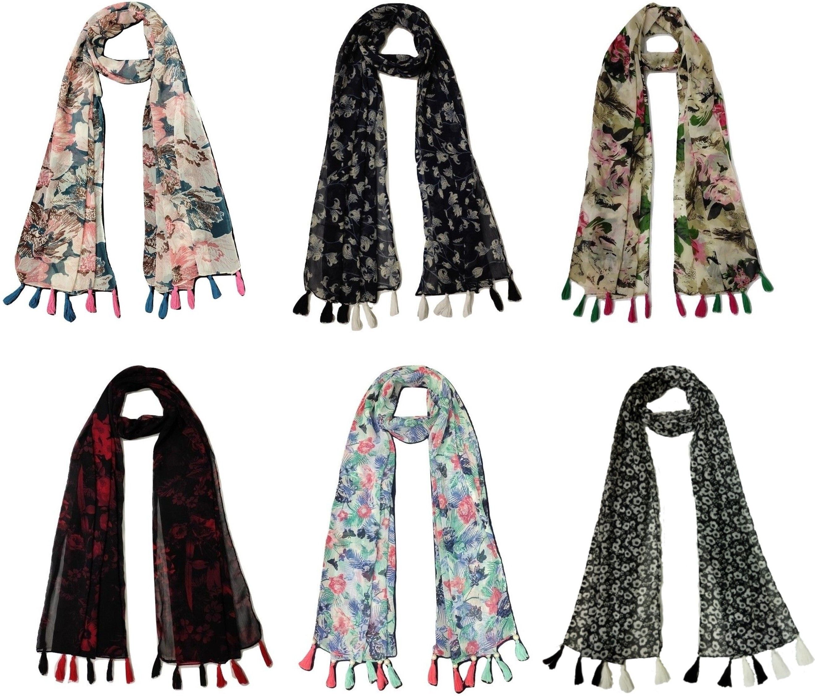 stolevilla Printed Chiffon Women Multicolor Scarf, Stole, Fancy Scarf-picture-23