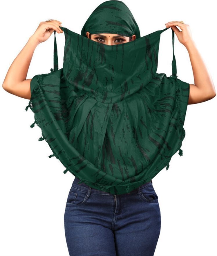 hojiax Printed Pure Cotton Women Green Fancy Scarf-picture-18