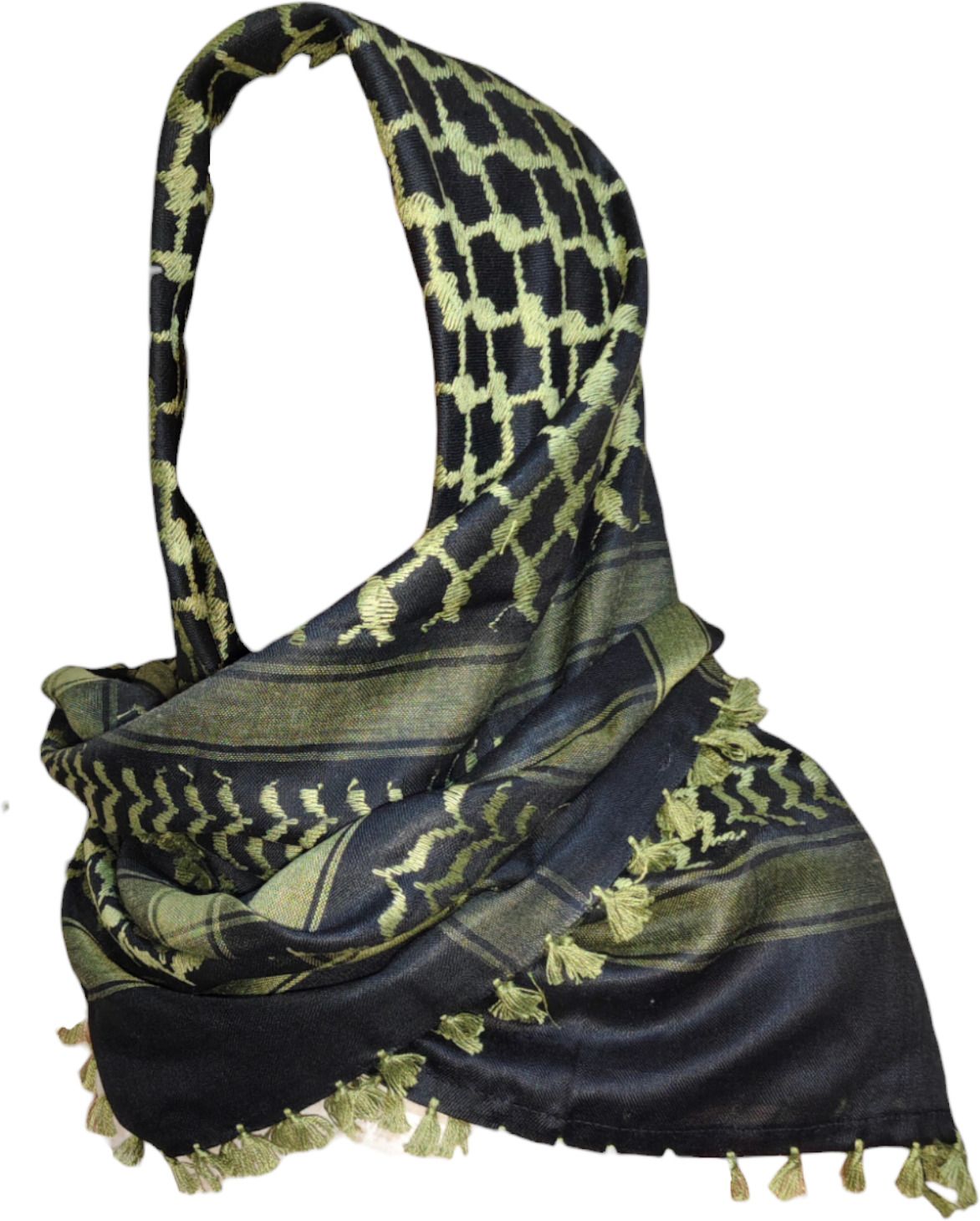 Checkered Cotton Blend Men Black, Green Scarf-image-26