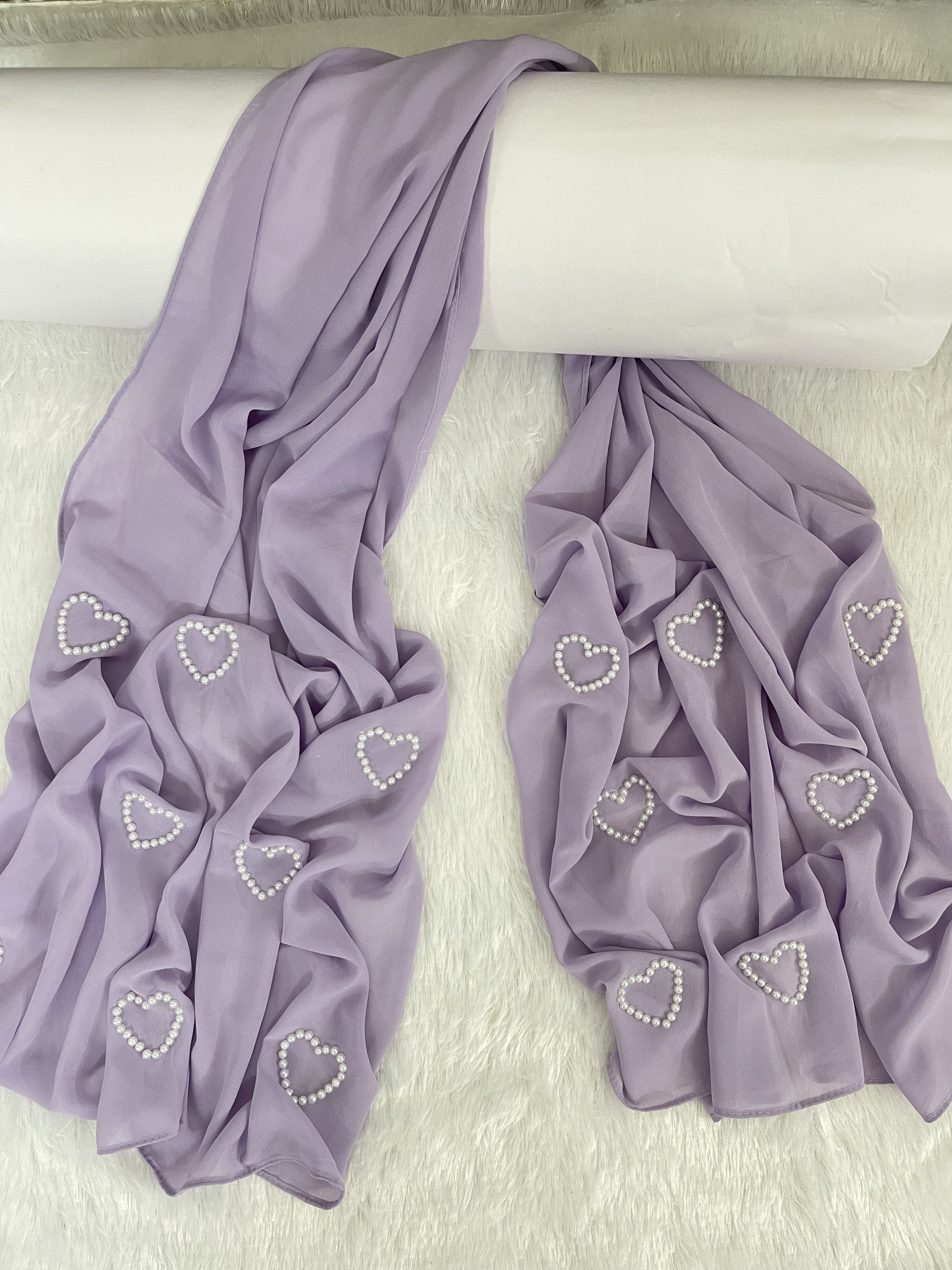 Self Design Cotton Blend Women Purple Stole-image-41