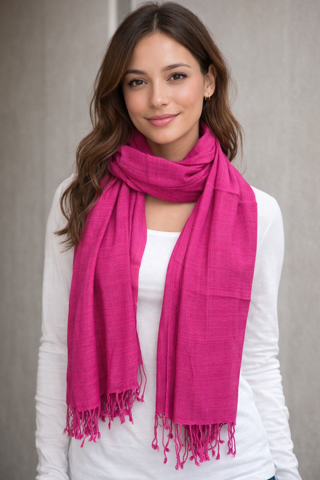 Woven Viscose Women Pink Faux Turtleneck Neck Cover, Scarf, Bluetooth Scarf, Fancy Scarf, Stole-image-30