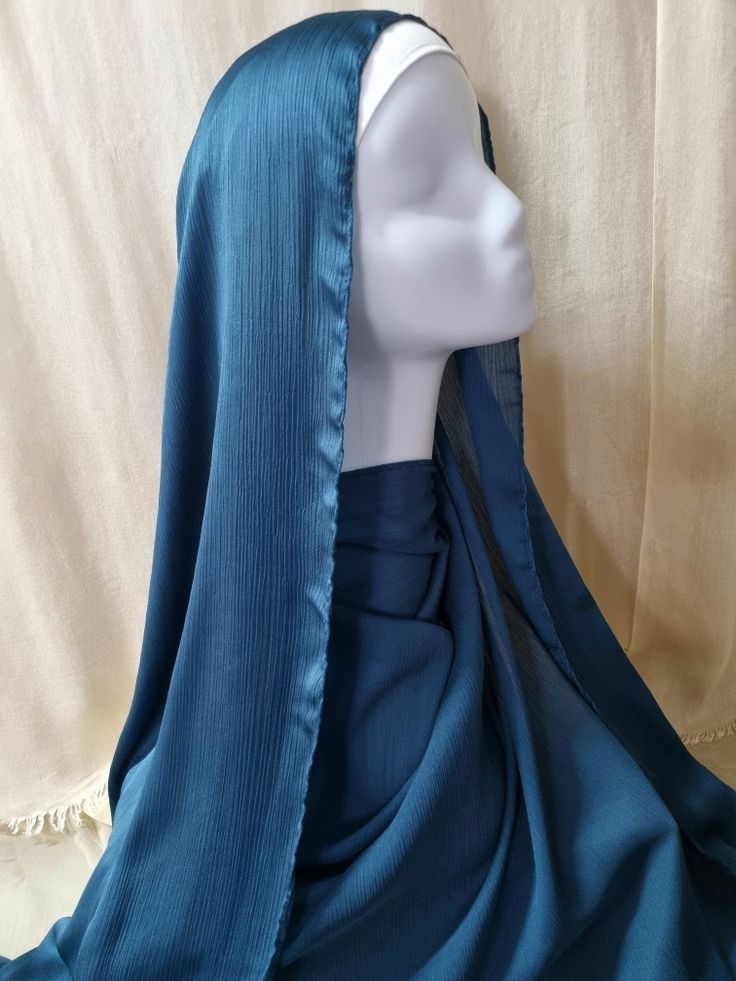 Solid Satin Blend Women Blue Faux Turtleneck Neck Cover, Scarf, Bluetooth Scarf, Fancy Scarf, Stole-image-26