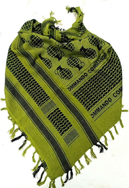 Woven Cotton Blend Men Light Green Scarf