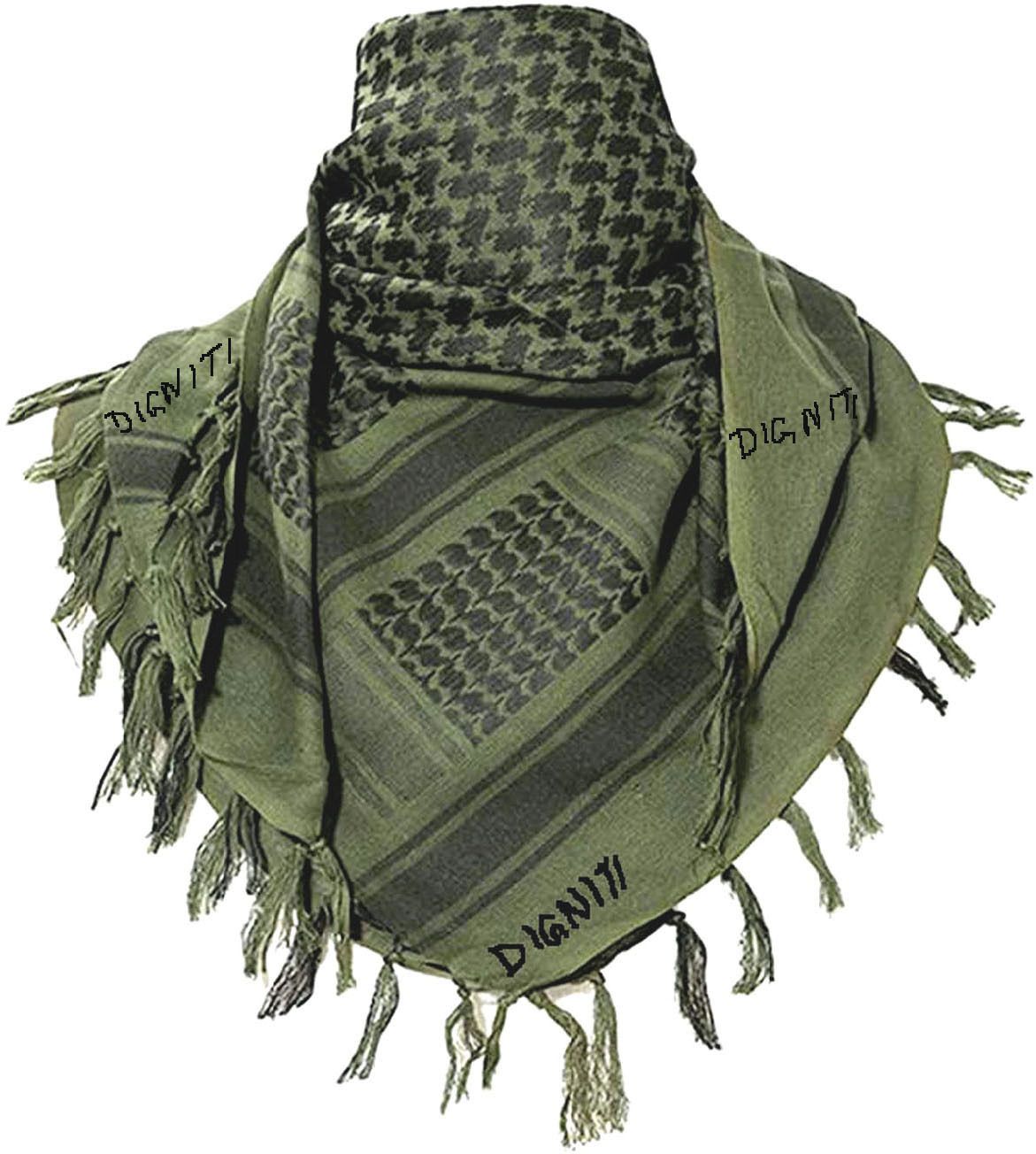 Woven Cotton Blend Men Green Scarf