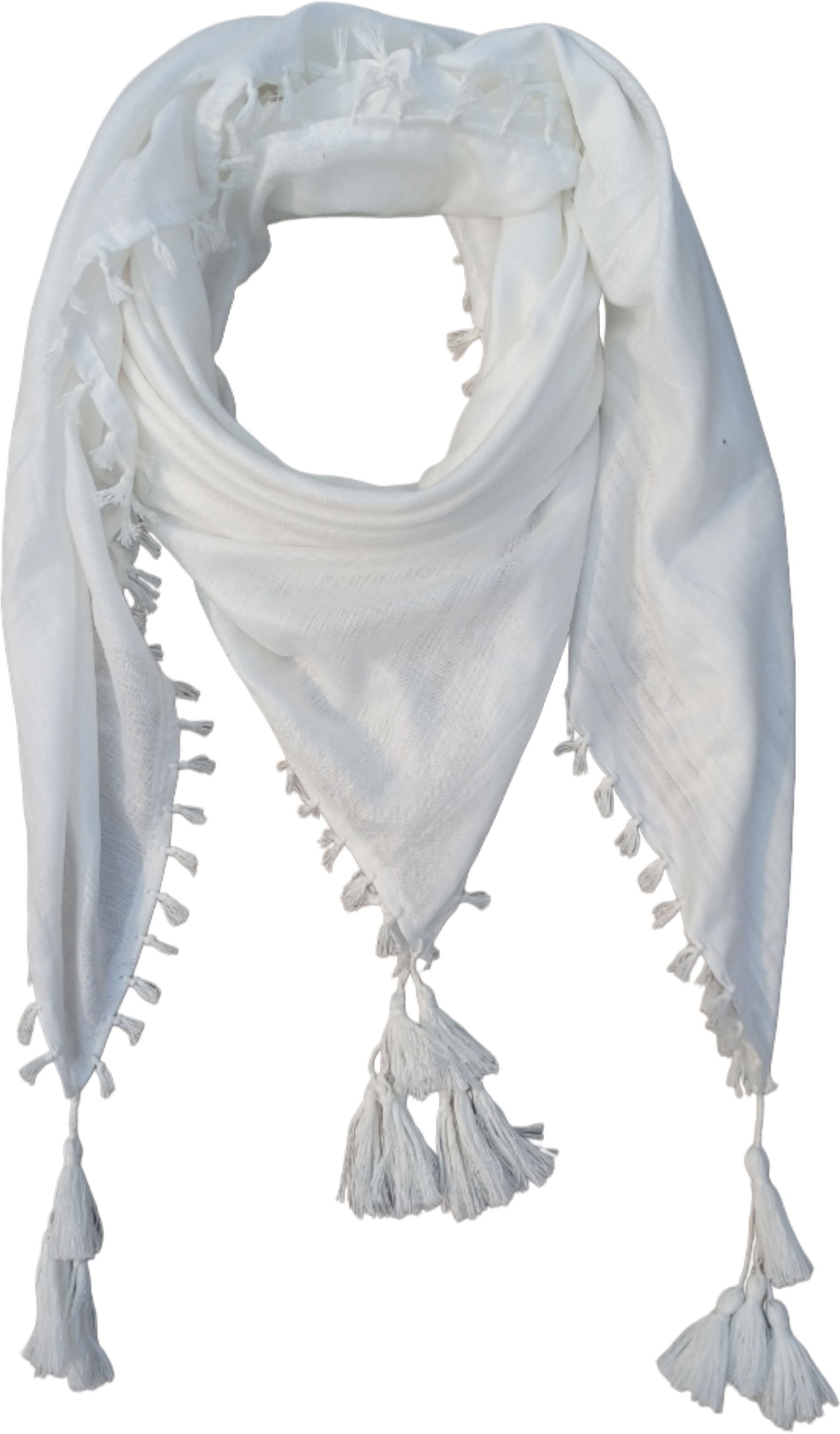 Solid, Self Design Polycotton Men White Fancy Scarf, Stole, Scarf, Faux Turtleneck Neck Cover, Bluetooth Scarf