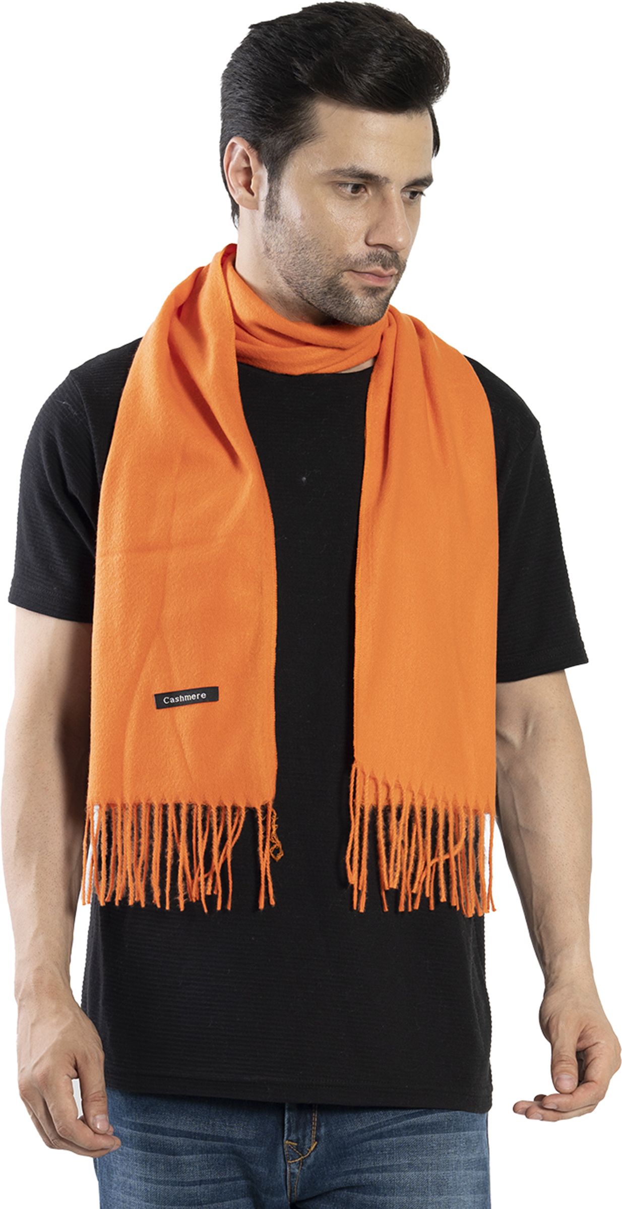 life and style Solid Wool Blend Men Orange Scarf-picture-15