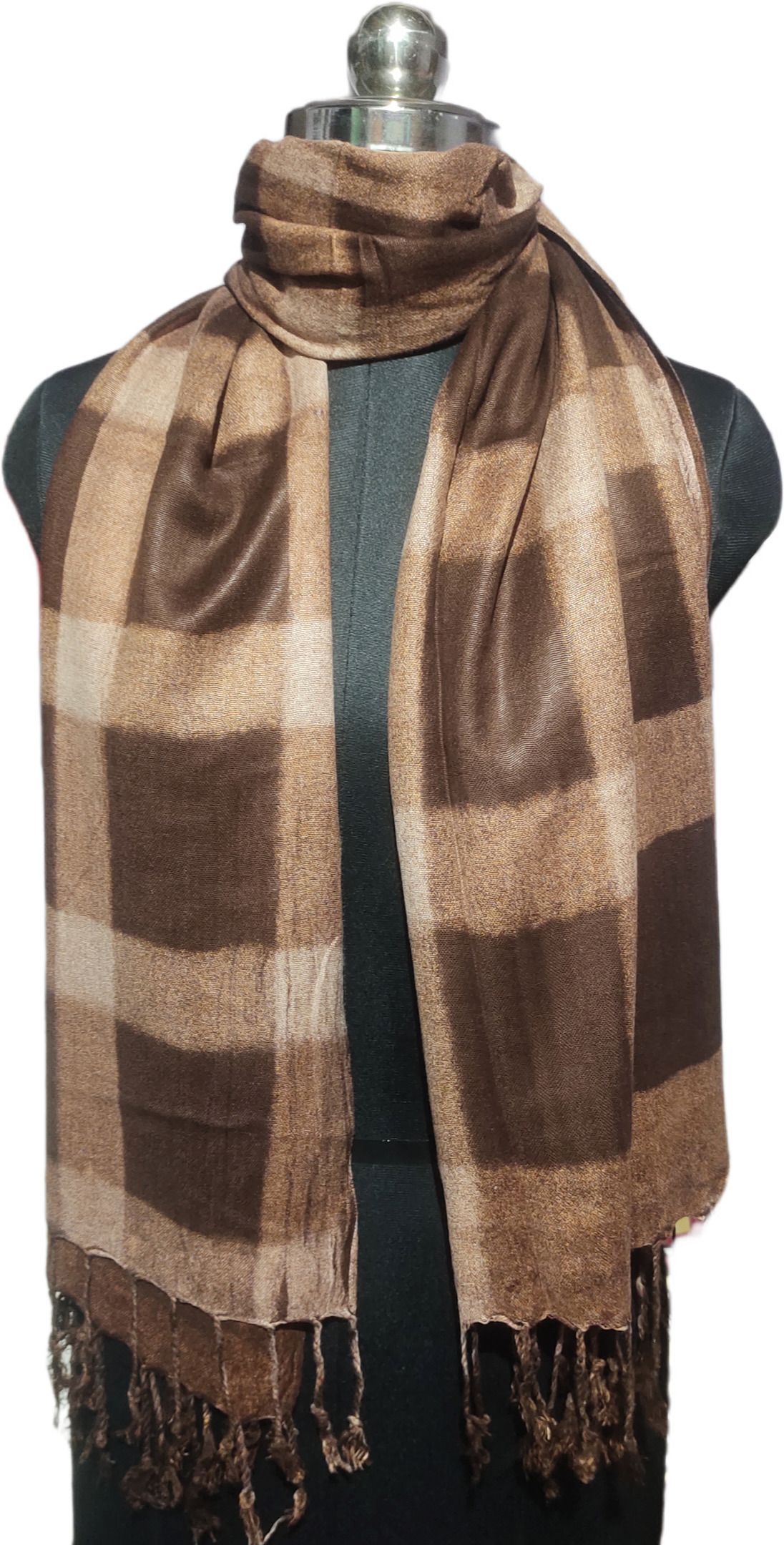 saba fashion Checkered Viscose Women Brown, Beige Stole, Fancy Scarf, Scarf-picture-40