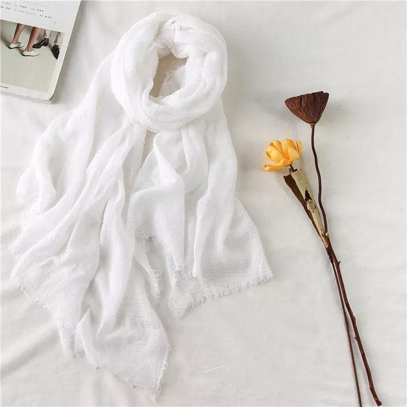 Solid Cotton Blend Women White Faux Turtleneck Neck Cover, Scarf, Bluetooth Scarf, Fancy Scarf, Stole-image-21