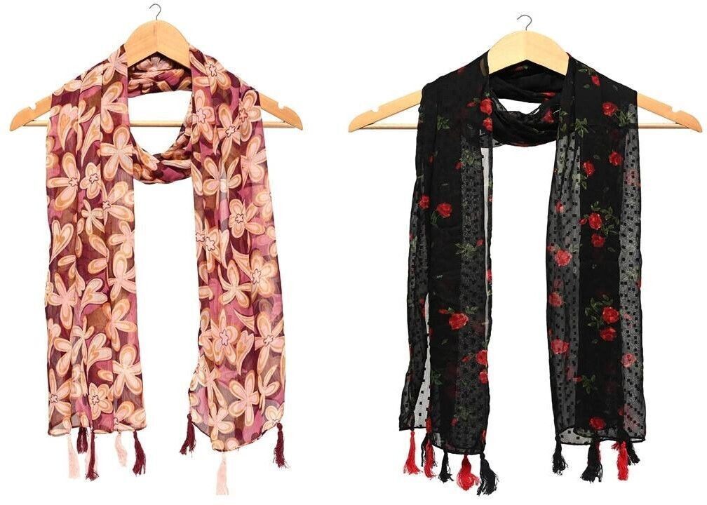 mss Printed Chiffon Women Multicolor Scarf, Stole, Fancy Scarf-picture-48