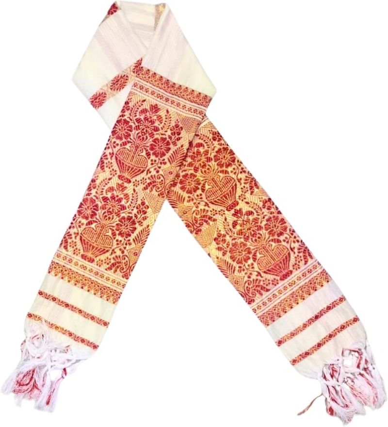 fabricium Self Design, Woven Polycotton Men Red, Beige Fancy Scarf, Scarf-picture-23
